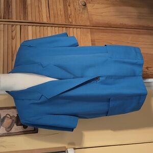 Vintage Sag Harbor Blue Women's Short Sleeve Blazer Jacket 18